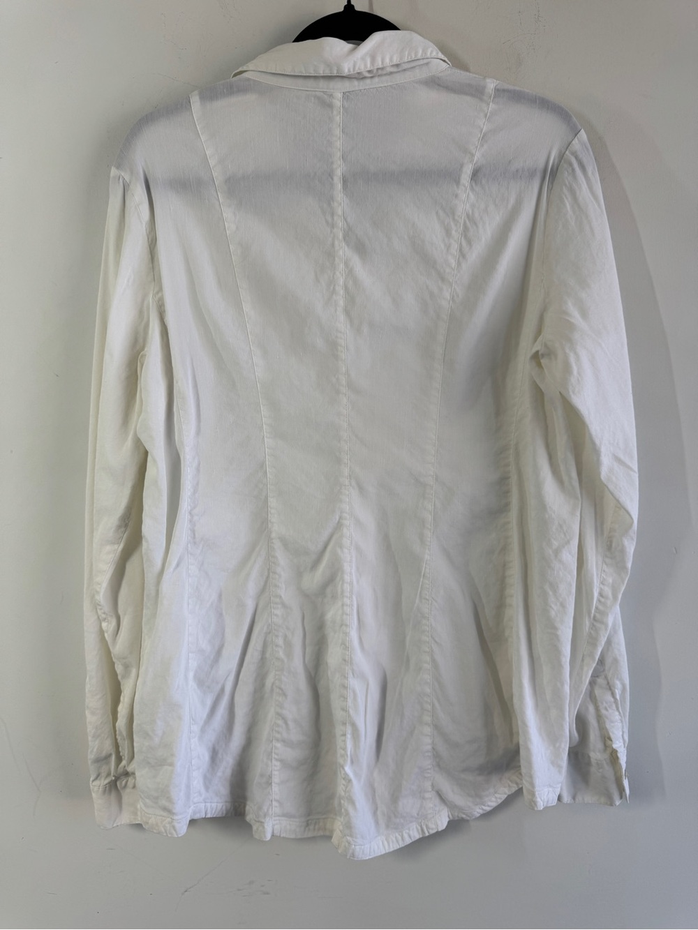 Eileen Fisher Linen Blend White Button Front Blouse Medium Quiet Luxury - Picture 10 of 14